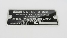 NEW 3 - 5 HP International IHC LB Name Plate Engine Tag Gas Motor 