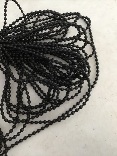 Roller Shade Blind  #10 Plastic Bead Cord Chain Black 3/16” Sold By The Foot. - Zdjęcie 1 z 2
