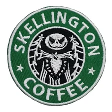 Jack Skellington Coffee Embroidered Iron On Patch The Night Before Christmas