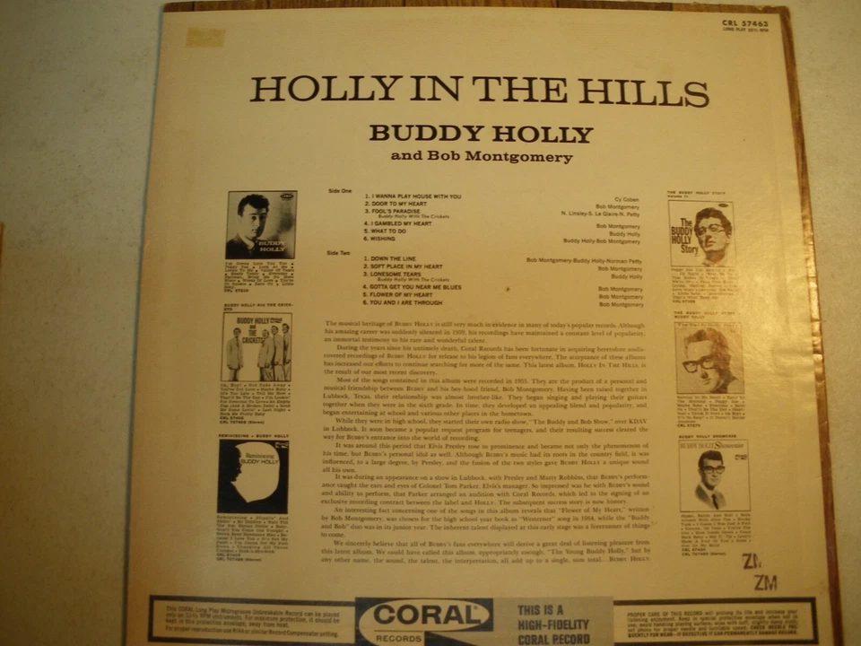 BUDDY HOLLY " Holly in the Hills " Coral 57463 , mono LP EX Foto 2 de 4