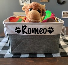 Dog Toy Basket  FREE PERSONALIZATION Customized Pet Storage Basket 