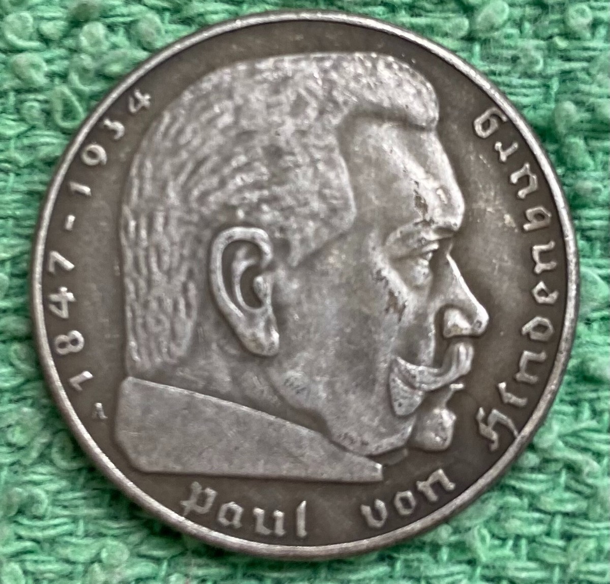 1938-A PAUL VON HINDENBURG 5 REICHS MARK GERMANY L@@K AT PICTURES