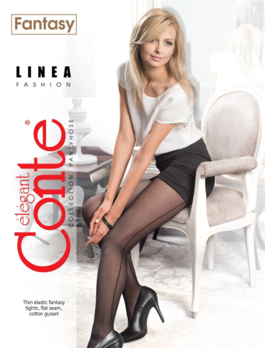 Conte Fantasy Thin Women's Tights with a pattern "imitation of the grid with a s - Afbeelding 1 van 9