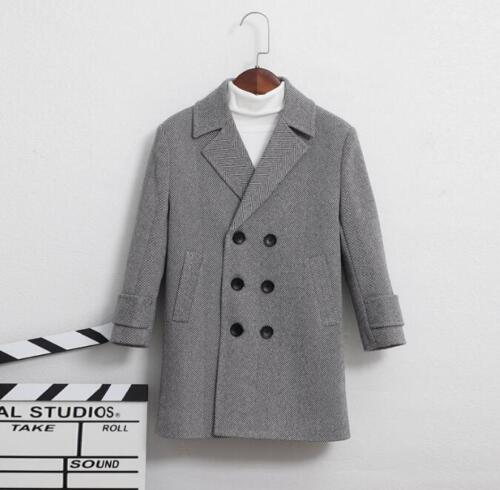 New Fall/ Winter Boys Woolen Jacket Kids Children Casual Thick Coat Outerwear