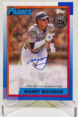 MANNY MACHADO 2025 Topps Series 2 1990 Insert #90AU-MM Auto Gold SP /50 Padres