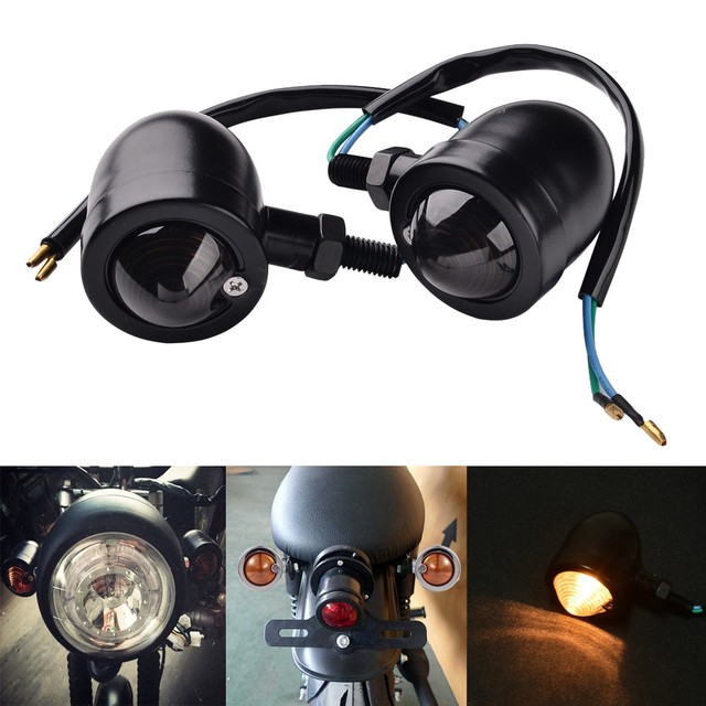 2x Motor Bike LED Turn Signals Mini Bullet Blinker Indicator Lights