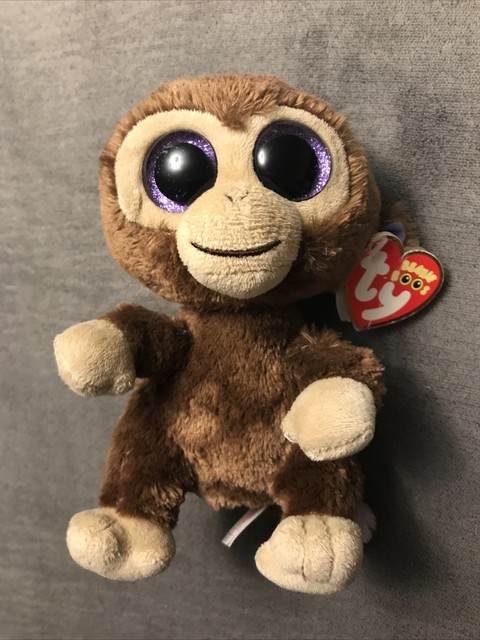 Ty Beanie Boos Coconut Monkey 36003 Brown Glitter Eyes 6