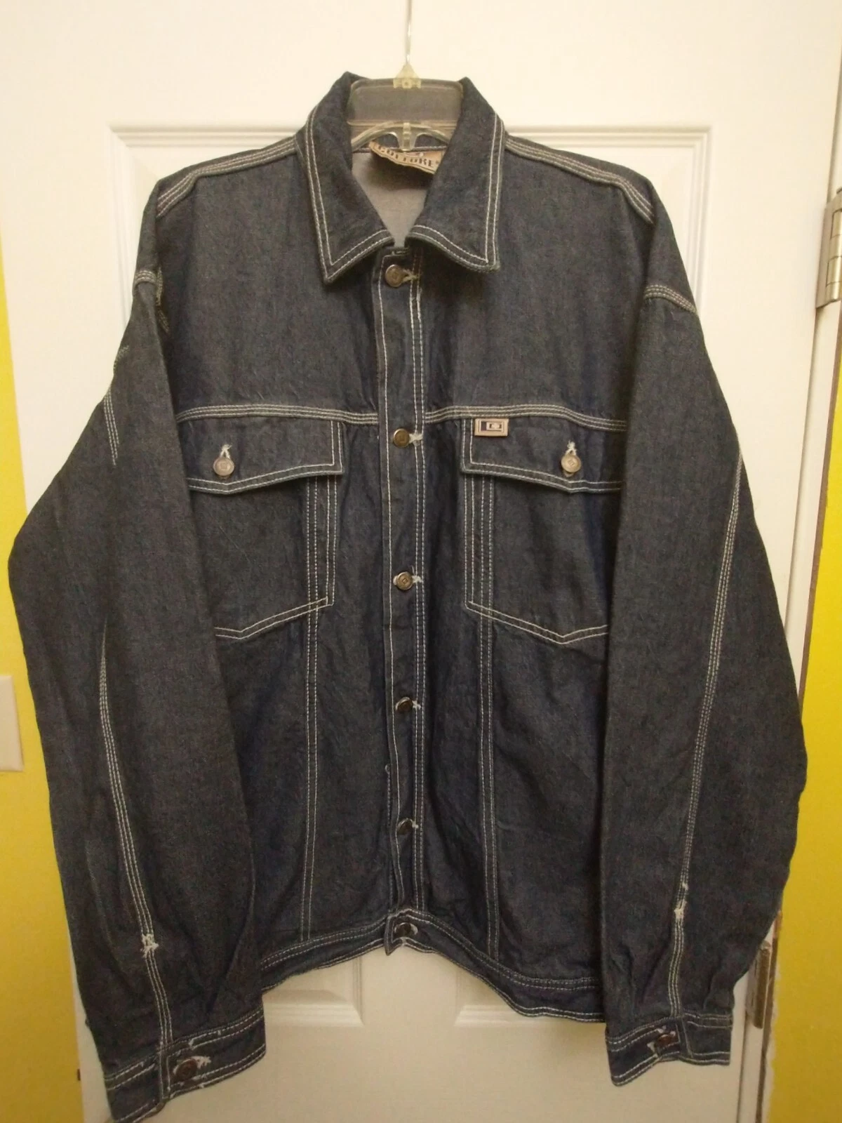 Culture Streetwear Y2K Skate Denim Jean Button Up Jacket Coat Men's 2XL VTG