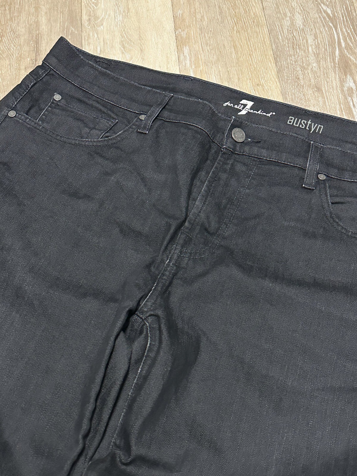 7 For All Mankind Austyn Men's Dark Wash Black Straight Leg Jeans Size 38 X 32