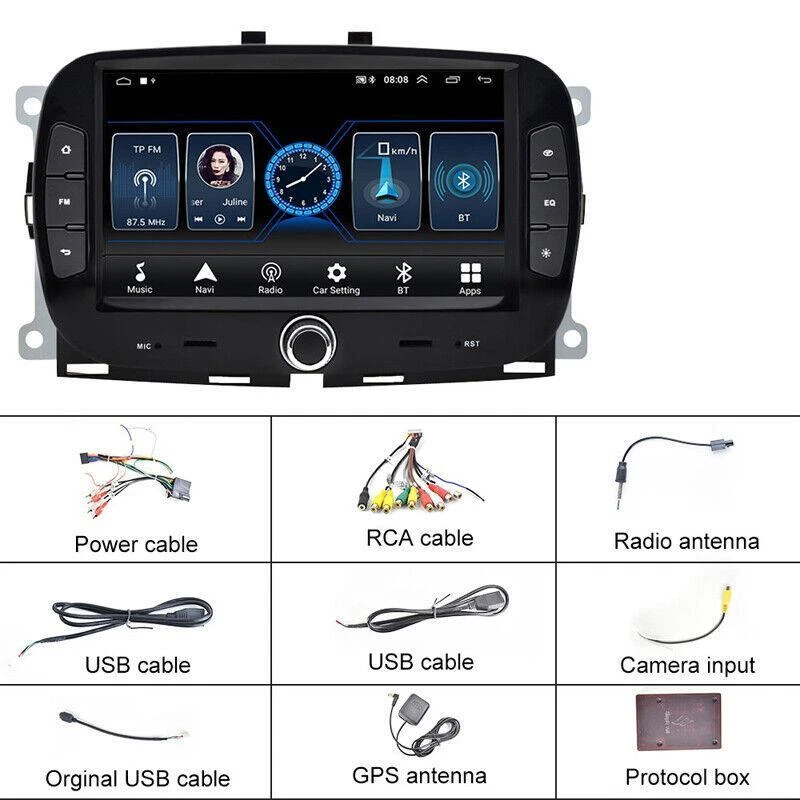 7" Android 10.0 1+16GB Car Radio Stereo GPS Nav Wifi Player Fit for Fiat 16-2019 - Image 4 of 4