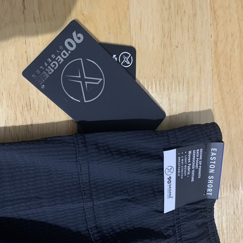 90 Degree By Reflex Men's Zephyr 7" Shorts Black Zip Pockets XL 19% Spandex - Picture 3 of 7