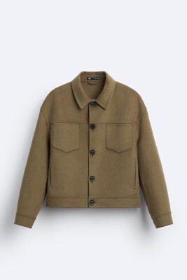 New Zara Wool Blend Jacket 5854/654 S Brown overshirt coat