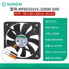 SUNON MF60101V1-1000-G99 6010 12V 1.42W 4000rpm Silent Cooling Fan 3-wire