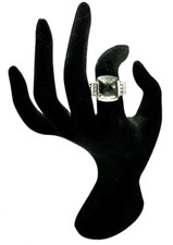 David Yurman 925 Sterling Silver Prasiolite Albion Diamond Ring Size 6