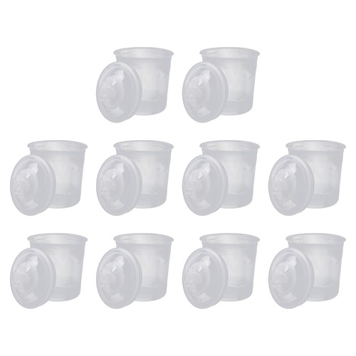 10 Sets Paint Spray Gun Cup Lids Liners Kit with Micron_Filter 600ML