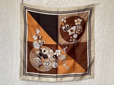 Vintage Floral And Geometric Scarf Made In Italy  FV03/29/04-24B 