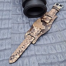 24mm/20mm Exotic Leather Bund Watch Band Vintage Minimalist Design