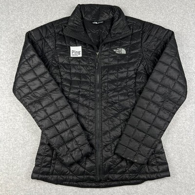 North Face Thermoball Insulated Puffer Jacket Full Zip Small Women Black Quilted