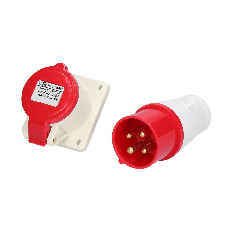 Three Pin Plug Point ^4 Pin Power Plug 3 Phase Waterproof Concealed Mount Socket Connector ...