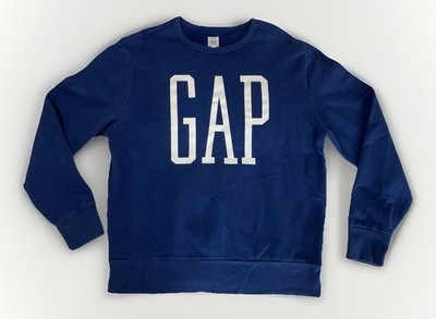 Gap Men s Graphic Logo Crewneck Long Sleeve Pullover Sweatshirt Blue Size L*