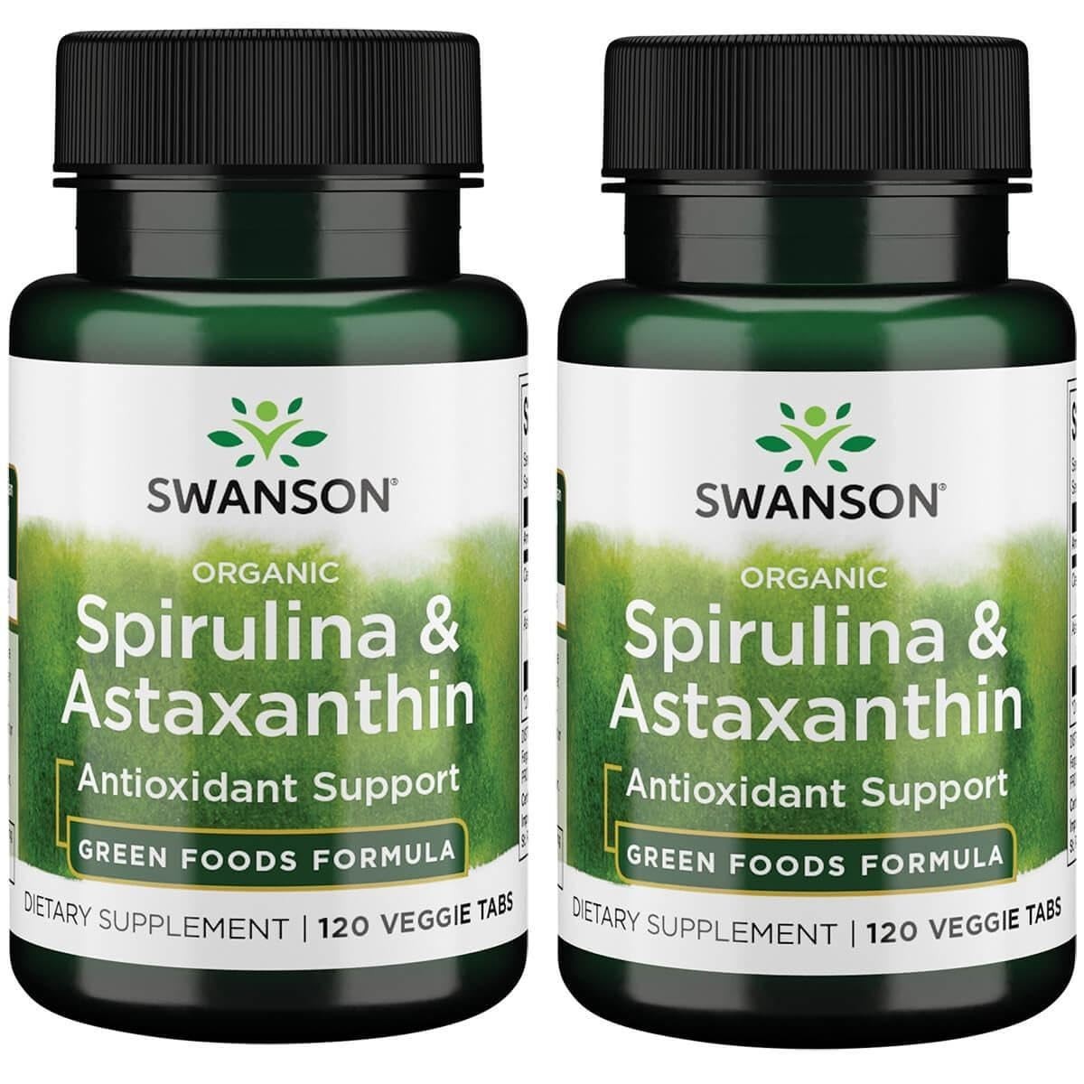 Swanson Organic Spirulina & Astaxanthin 120 Veg Tabs (2 120 