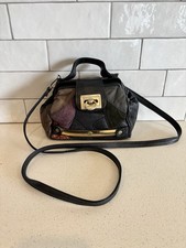 Vintage 80s 90s Small Patchwork Leather Clutch Bag Handbag Mini Soft Boho Hobo