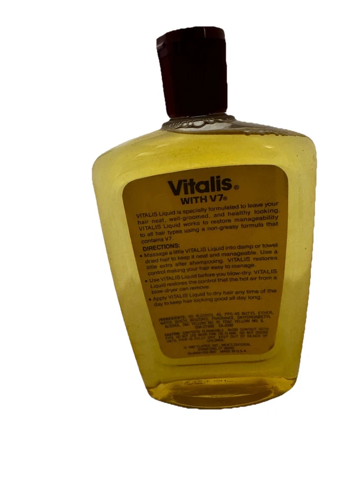 Vitalis V7 Hair Tonic Original Formula   Dihydroabietyl Alcohol 13oz (1987) - Image 4 of 4