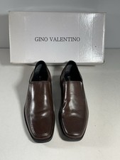Gino Valentino Men’s Lenox Brown Size 8.5 Slip On Leather Loafers Dress Shoe