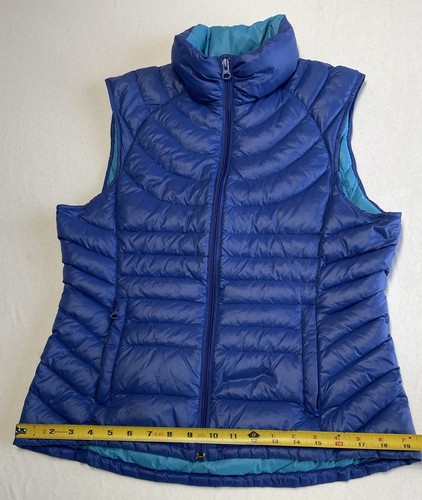 Bernardo Goose Down Puffer Vest Womens Medium Blue Lightweight Quilted - Picture 7 of 9