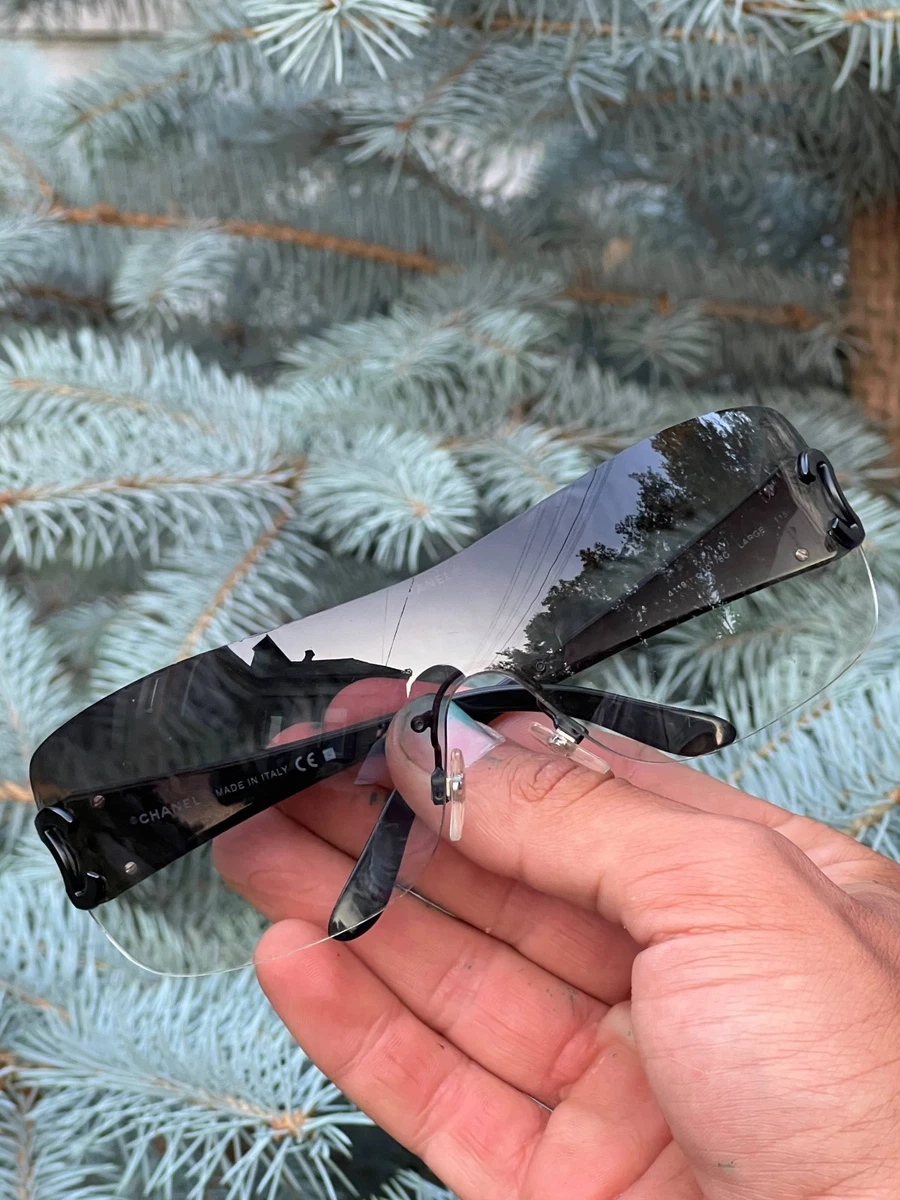CHANEL シャネル ブラックメタルサングラスイタリア製 y2k CHANEL Black Wrap Sunglasses for Women for sale | eBay