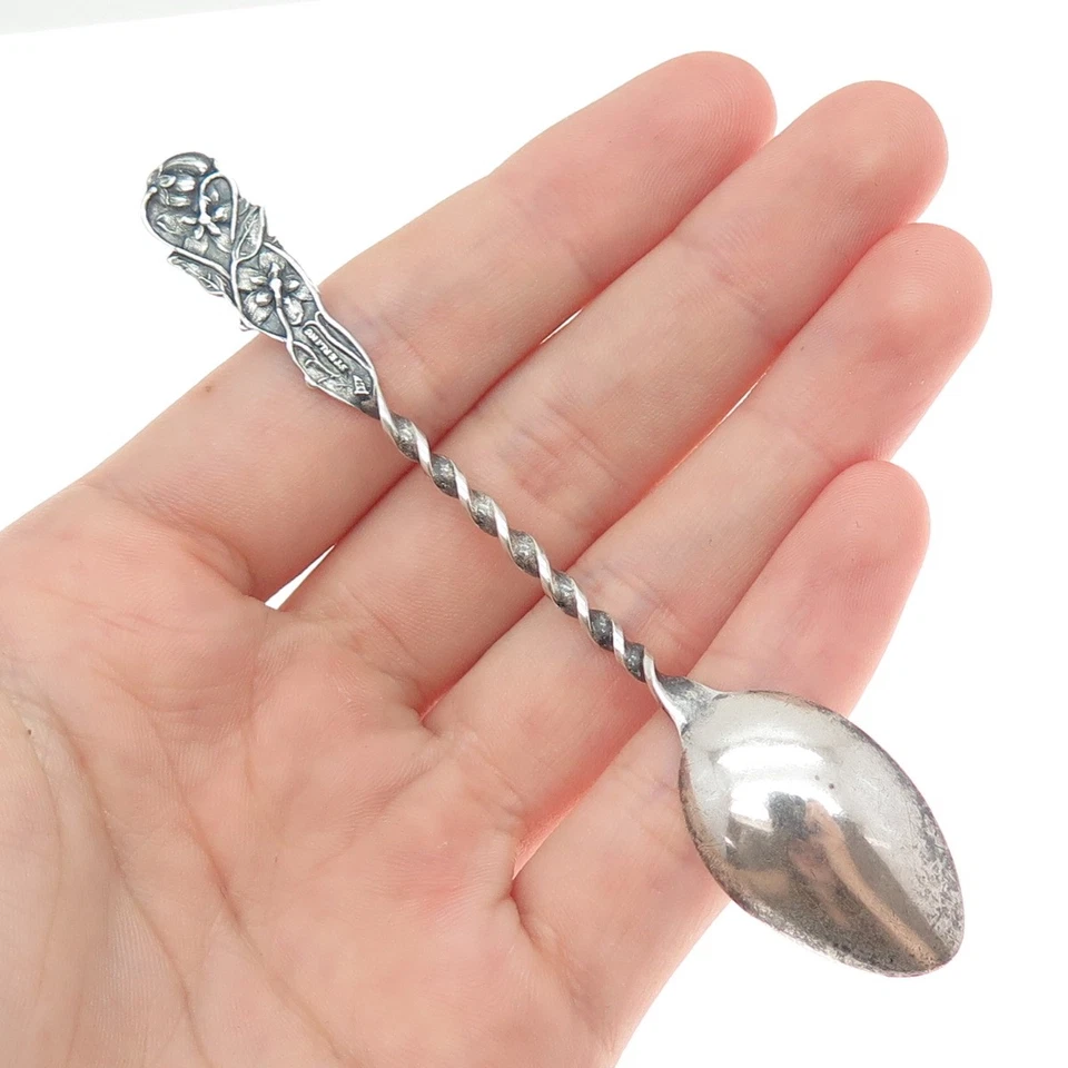 Cuchara de café MECÁNICA 925 plata esterlina antigua Art Deco templo Salt Lake Foto 2 de 4