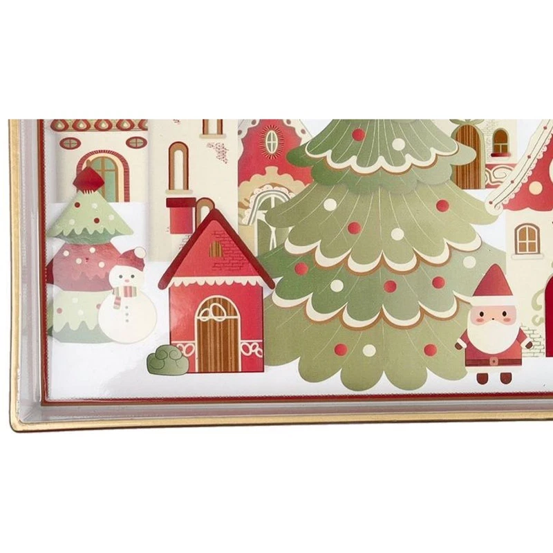 Vassoio Cabaret Natale 34x19 cm BRANDANI Villaggio in Festa Rettangolare Dolci, fotografia 4 di 9