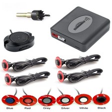 Parktronic 4 sensors Car Backup Radar Parking Sensor Buzzer Detector Flat Probe
