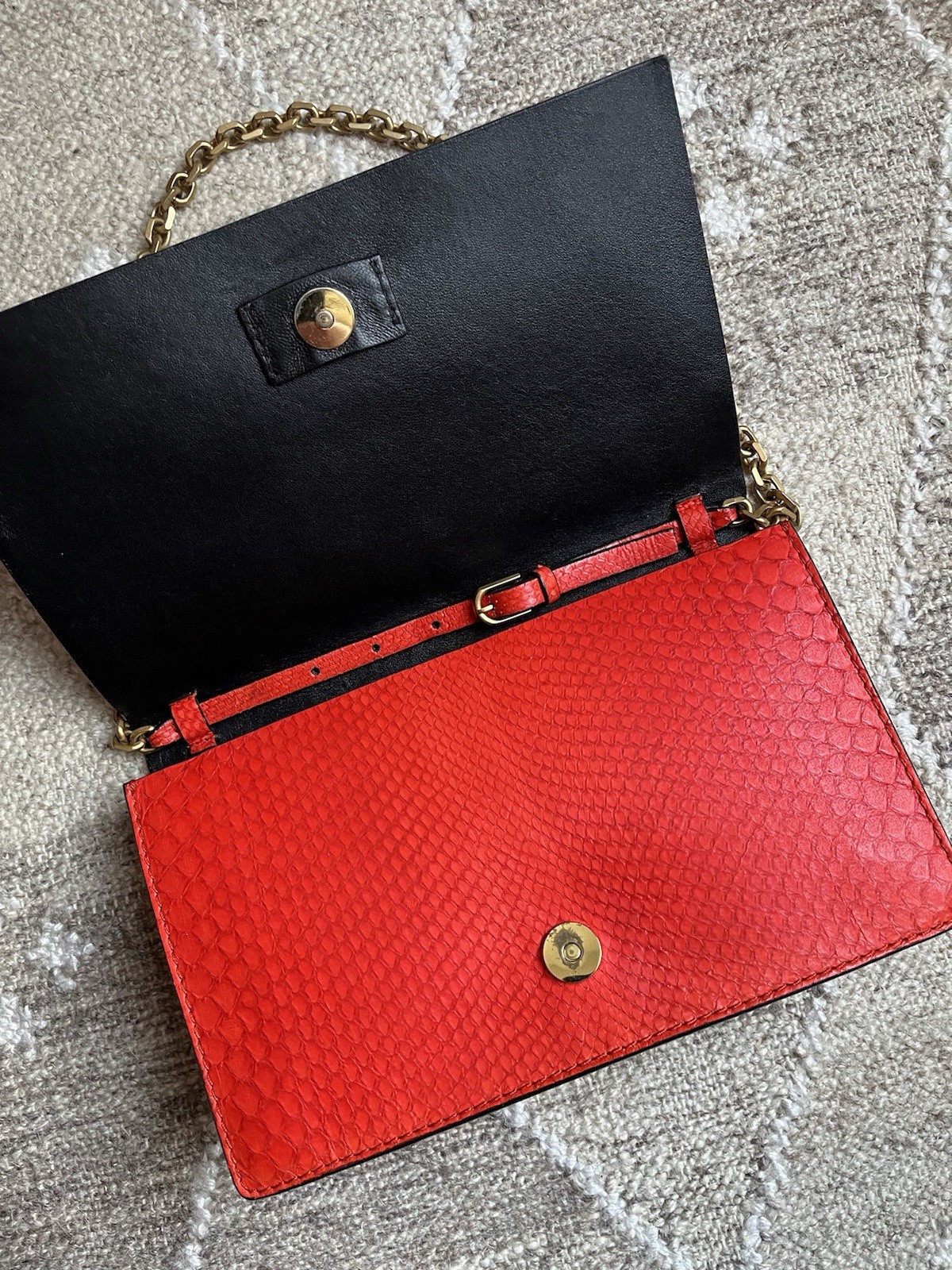 Calvin Klein Collection Orange Python Shoulder Bag - image 5