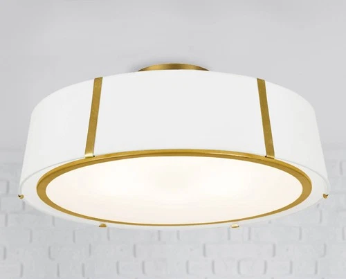 Crystorama Fulton 24" Wide Antique Gold Drum Ceiling Light - Picture 1 of 6