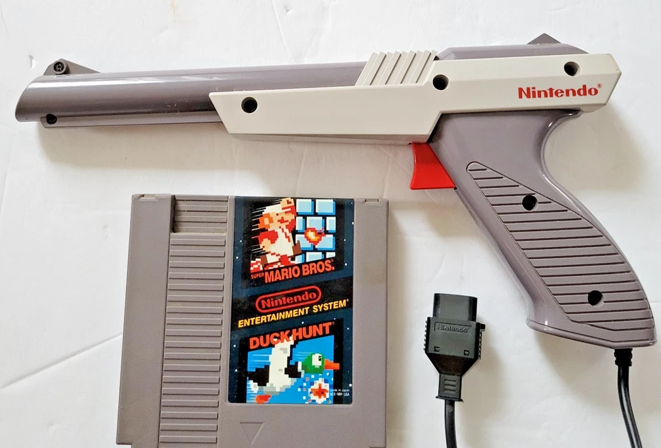 Super Mario Bros / Duck Hunt NES 带任天堂 Zapper 枪和游戏  — 第 3/3 张图片