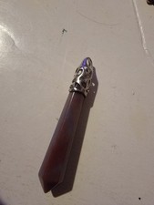 Natural Gemstone Long Hexagonal Pointed Reiki Chakra Pendant Bead Healing