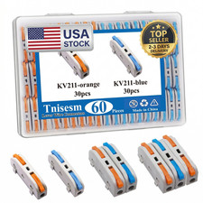 60PCS Lever Wire Connectors AWG28-12, Quick Connect Electrical Splicing Kit