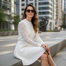 Alice + Olivia White Fit & Flare Dress  Size XS New With Tags