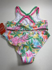 Wonder Nation Girls 2-Pc Multi Braided Strap Bikini Swimsuit S 6-6X UPF 50 NWT