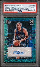 2024 PANINI DONRUSS OPTIC RETRO SERIES SIGNATURES GREEN GRANT HILL 15/25 PSA 9