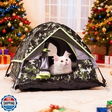 GDanes Camouflage Cat Tent, Portable Pet Cat House with Soft Pad,