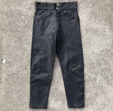 1950s/1960s High Quality Hide Black Leather Motorcycle Pants, Talon Zips