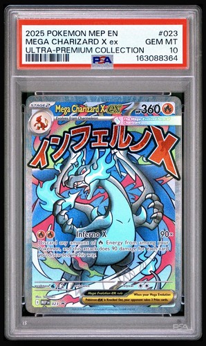 2025 POKEMON MEP EN-ME BLACK STAR PROMO #023 MEGA CHARIZARD X EX PSA 10 GEM 💎