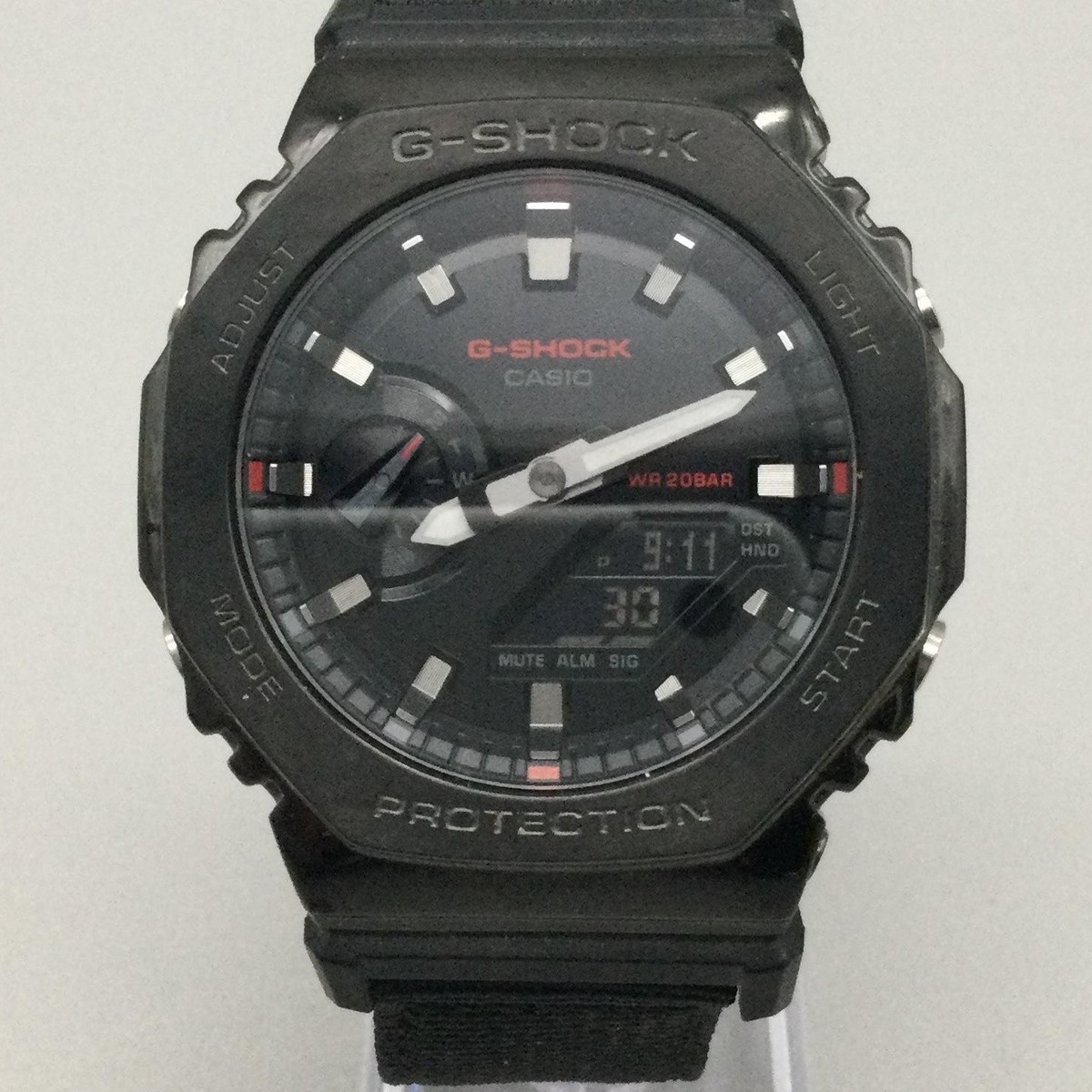 G-SHOCKカシオ Gショック CA-2100 CASIO 5611 ブラック Casio G-Shock Mens Watch 45mm Black Analog Digital Nylon Strap