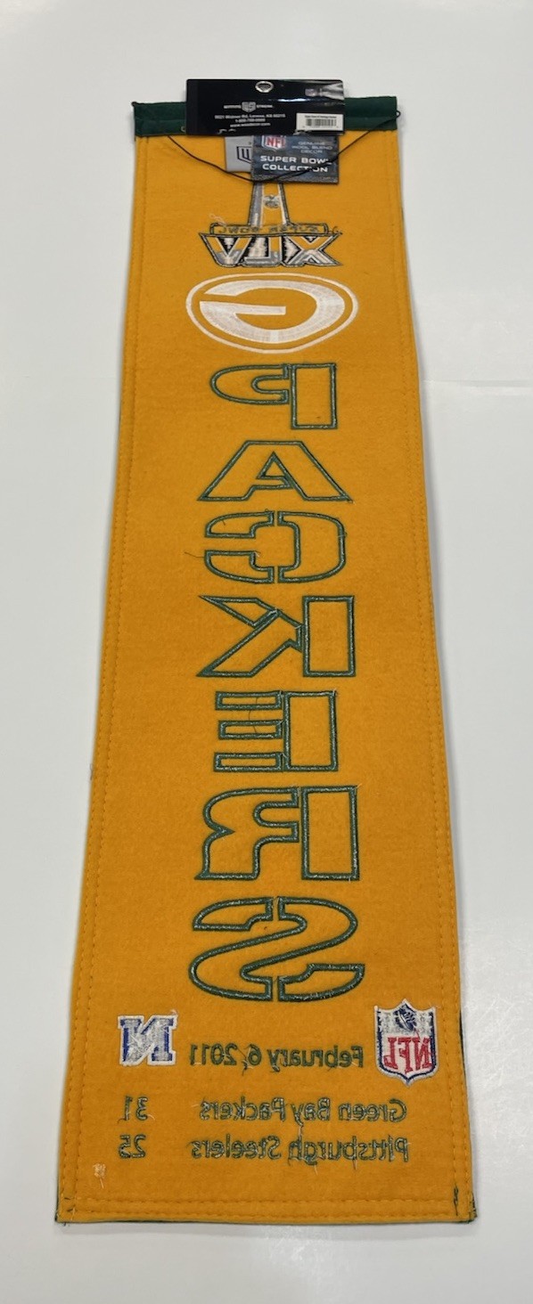 Green Bay Packers NFL Super Bowl XLV Winning Streak Embroidered Heritage Banner
