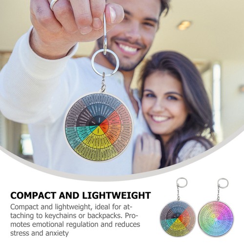 2 Pcs Emotional Keychain Feelings Expression Wheel Decor of Emotions - Afbeelding 2 van 12