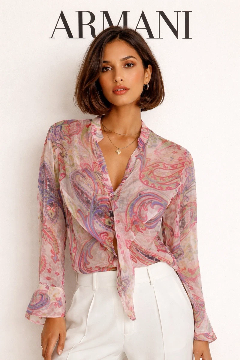 新品 ARMANI COLLEZIONI BLOUSE Armani Collezioni Silk Blouse Tops for Women for sale | eBay