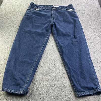 #ad JNS Fashions Flannel Lined Denim Jeans Medium Blue Cotton Pants $10.49