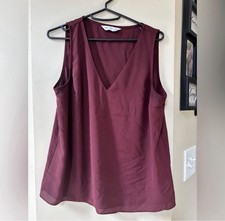 Nine West Burgundy V-Neck Dress Top